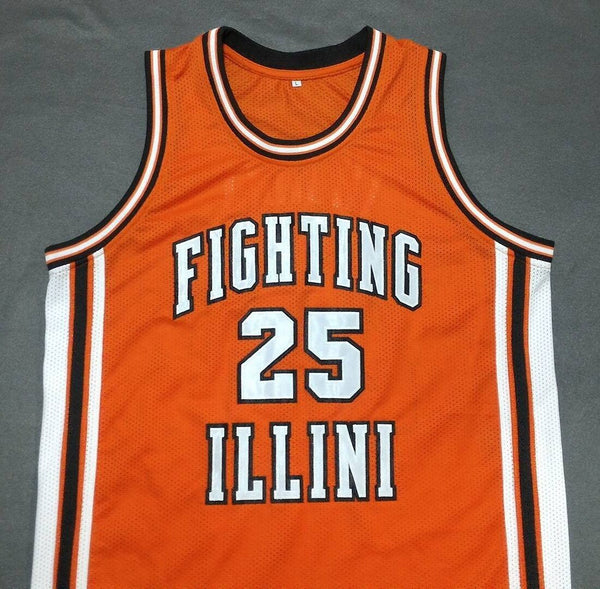 Men 25 Deon Thomas Jersey Orange Illinois Fighting illini Jersey Swingman Fanatics