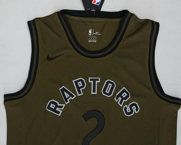 Men 02 Kawhi Leonard Jersey Dark Olive Toronto Raptors Jersey Swingman Fanatics