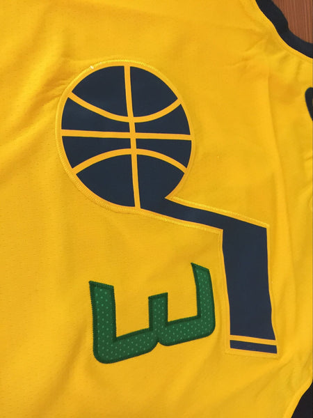 Men 03 Ricky Rubio Jersey Yellow Utah Jazz Jersey Swingman Fanatics
