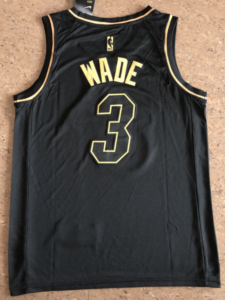 Men 03 Dwyane Wade Jersey Black Miami Heat Jersey Golden Edition - fastssd - NBA Jersey - nRevo