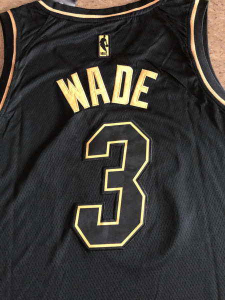 Men 03 Dwyane Wade Jersey Black Miami Heat Jersey Golden Edition - fastssd - NBA Jersey - nRevo