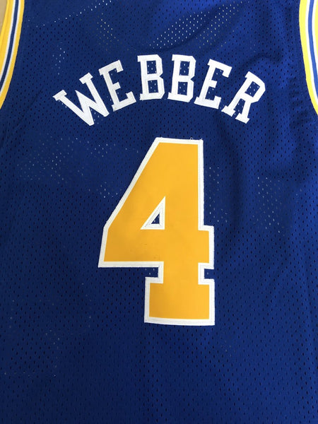 Men 04 Chris Webber Jersey Blue Golden State Warriors Jersey Hardwood Classics