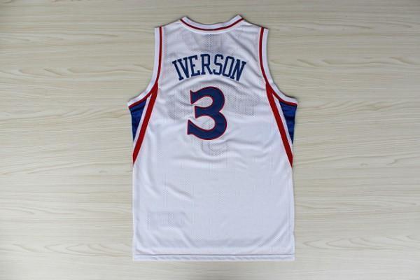 Men 3 Allen Iverson Jersey White Philadelphia 76ers Jersey Fanatics - fastssd - NBA Jersey - nRevo