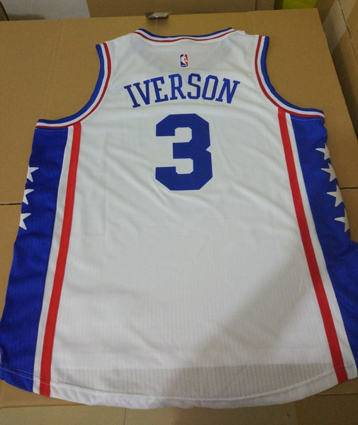 Men 3 Allen Iverson Jersey White Philadelphia 76ers Jersey Fanatics - fastssd - NBA Jersey - nRevo