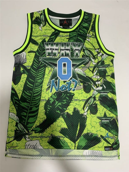 HOT Men 0 Russell Westbrook Jersey Green WILD Style Jersey Swingman Fanatics - fastssd - NBA Jersey - nRevo