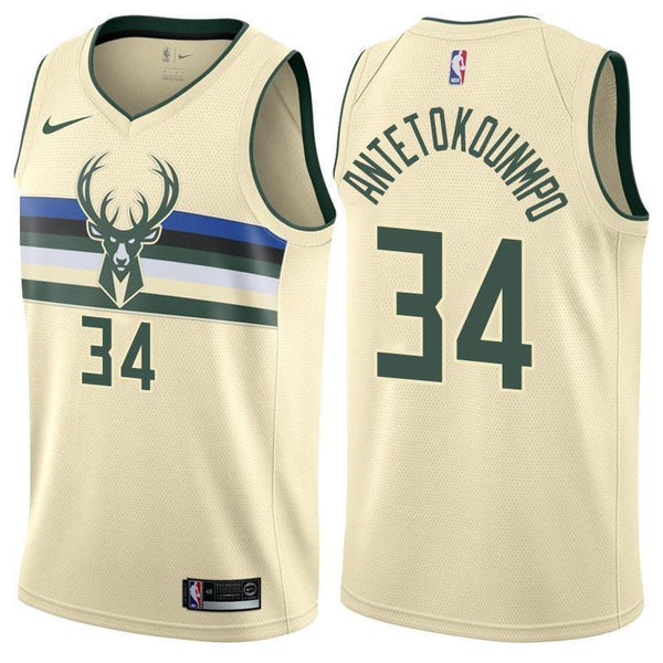 Men 34 Giannis Antetokounmpo City Jersey Cream Milwaukee Bucks Fanatics - fastssd - NBA Jersey - nRevo