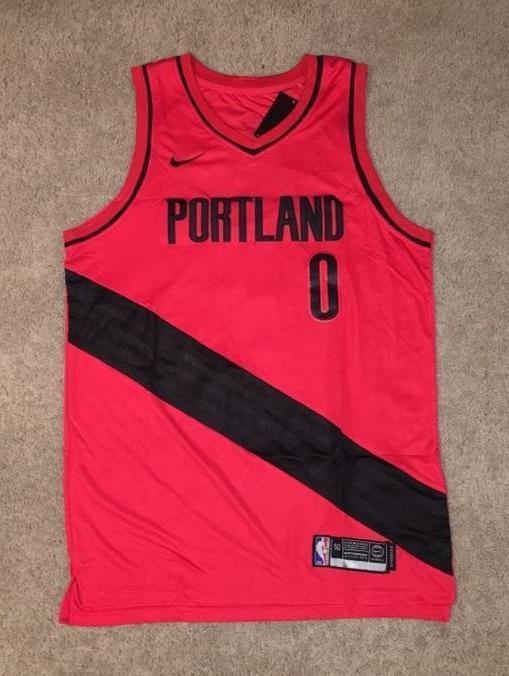 Men 0 Damian Lillard Jersey Red Portland Trail Blazers Authentic Player - fastssd - NBA Jersey - nRevo