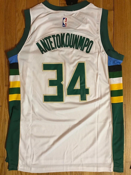 Men 34 Giannis Antetokounmpo Bucks Jersey White Milwaukee Bucks Swingman - fastssd - NBA Jersey - nRevo