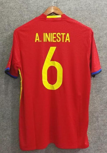 2018 Men Spain Jersey Home Iniesta Jersey Soccer World Cup Jersey Fanatics - fastssd - Soccer Jersey - CrazyKill