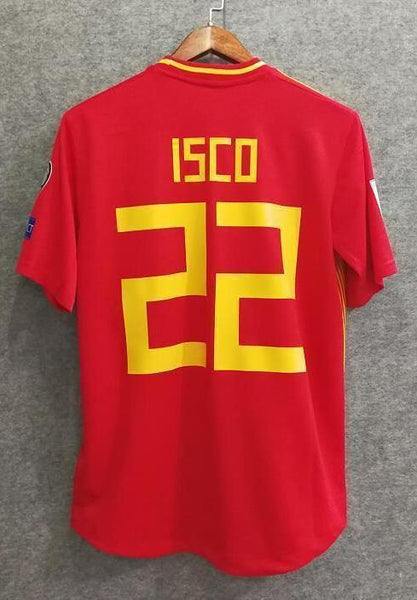 2018 Men Spain Jersey Home 22 Isco Jersey Soccer World Cup Jersey Player - fastssd - Soccer Jersey - CrazyKill