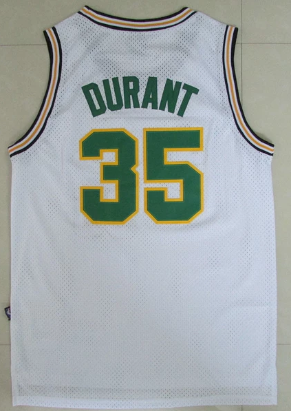 Men 35 Kevin Durant Jersey White Seattle Supersonics Jersey Swingman Fanatics